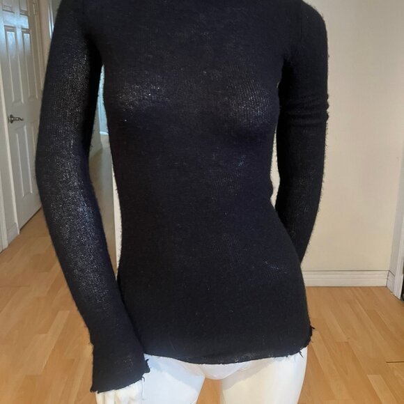 $495 R13 DISTRESSED SKINNY CASHMERE TURTLENECK SWEATER SIZE XS XSMALL - Picture 2 of 7